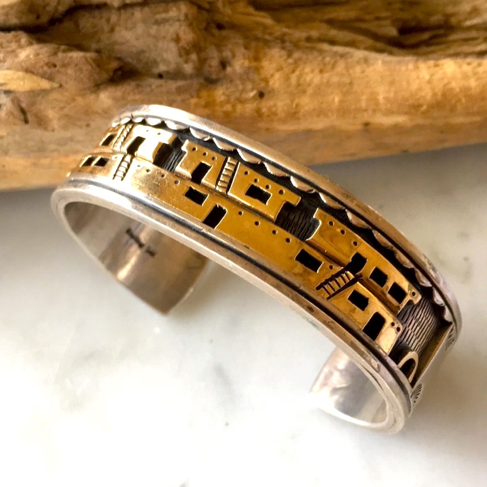 Vintage 14K Gold & Sterling Storyteller Bracelet - Picture 4 of 14